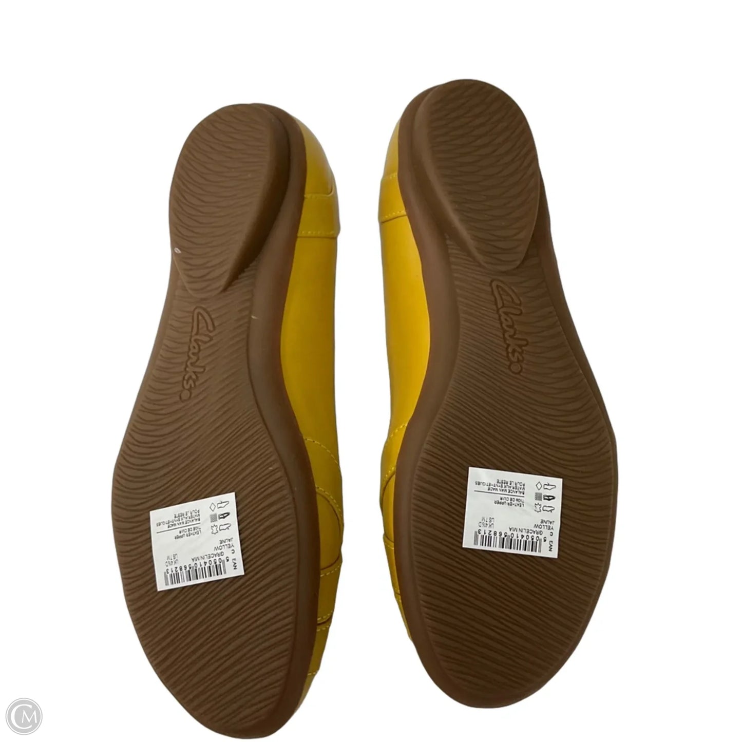 Shoes Flats By Clarks In Yellow, Size: 7