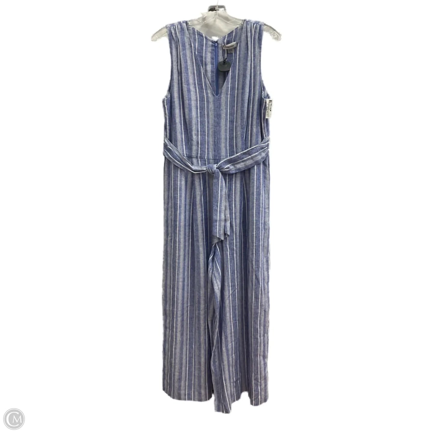 Jumpsuit By Calvin Klein In Blue & White, Size: 10