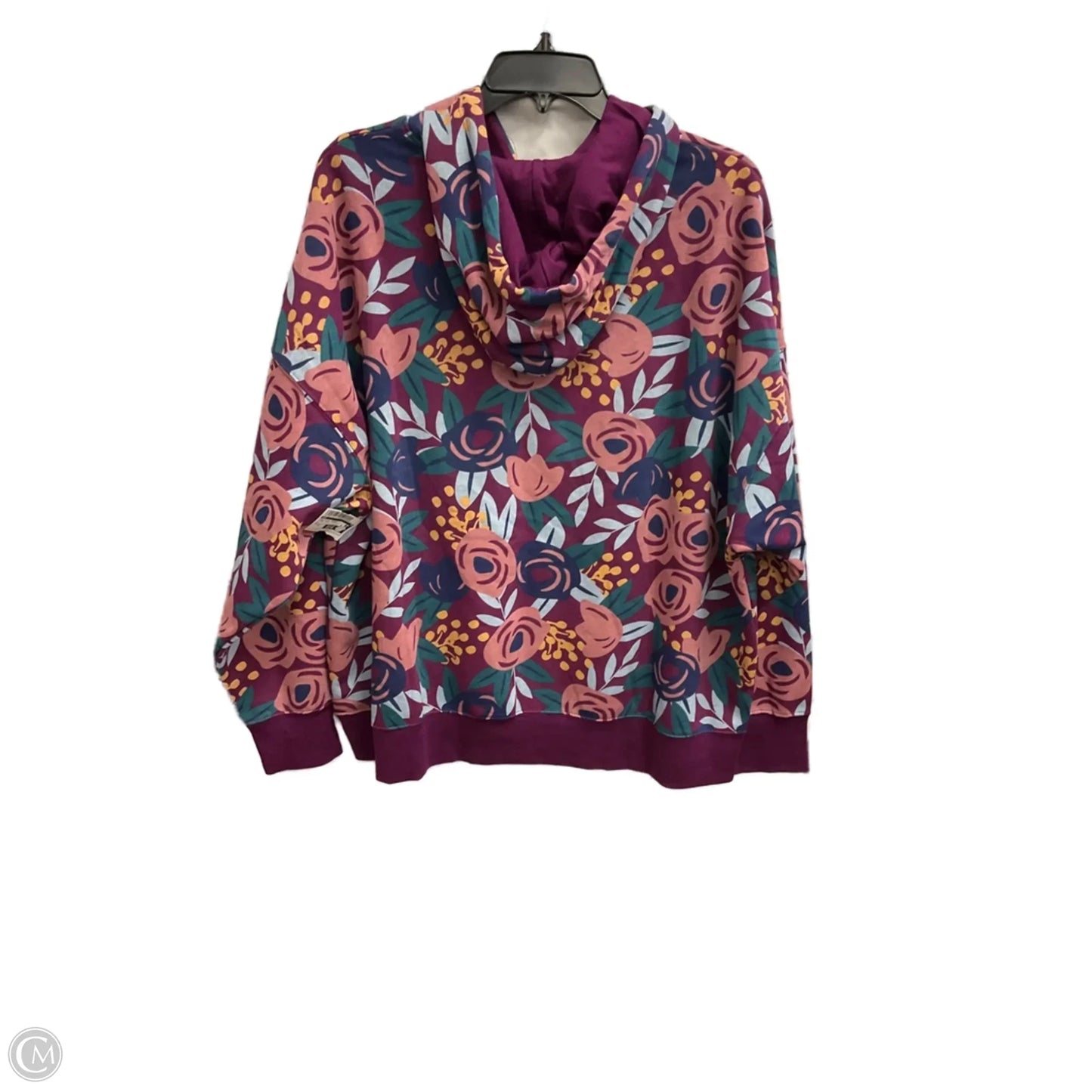 Sweatshirt Hoodie By Dip In Floral Print, Size: 2x