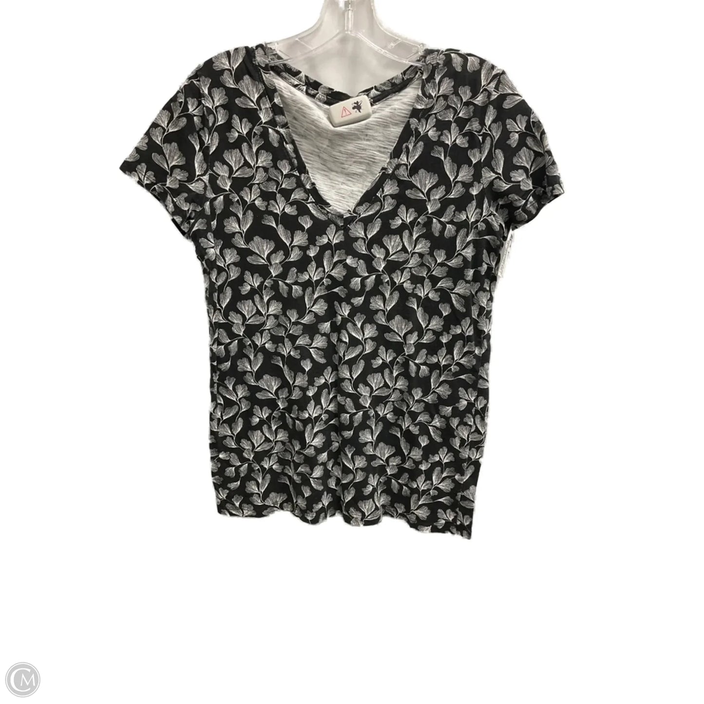 Top Short Sleeve By Merona In Grey & White, Size: M