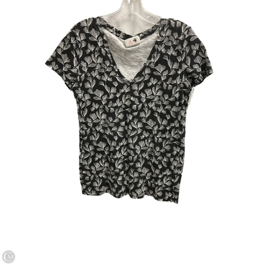 Top Short Sleeve By Merona In Grey & White, Size: M