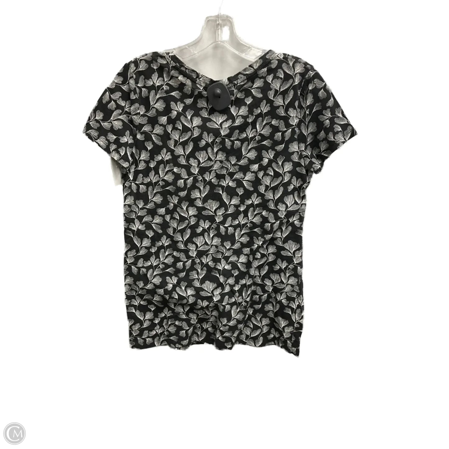 Top Short Sleeve By Merona In Grey & White, Size: M