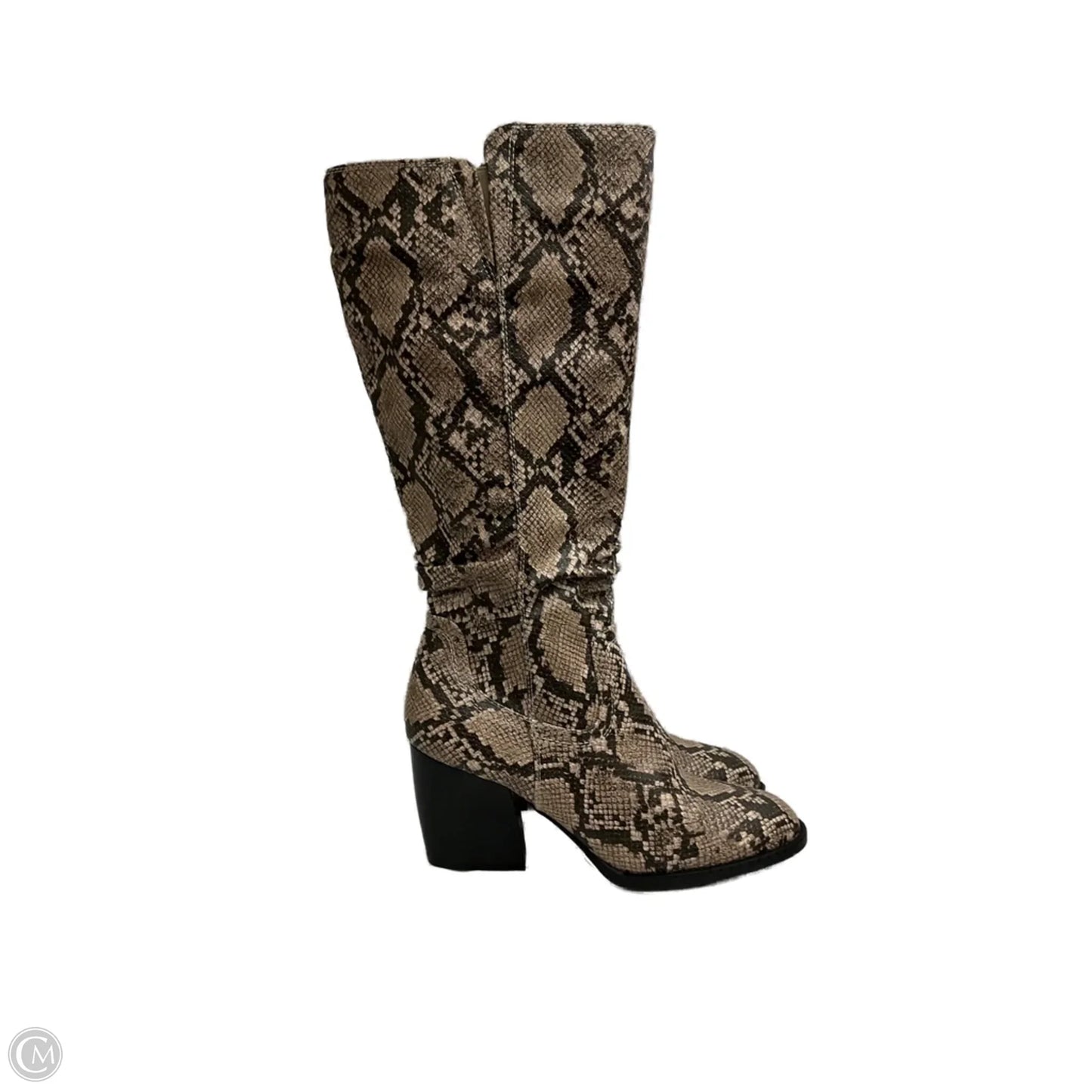 Boots Knee Heels By Bare Traps In Snakeskin Print, Size: 8