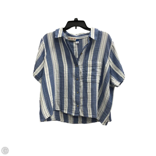 Top Short Sleeve By Old Navy In Blue & White, Size: L