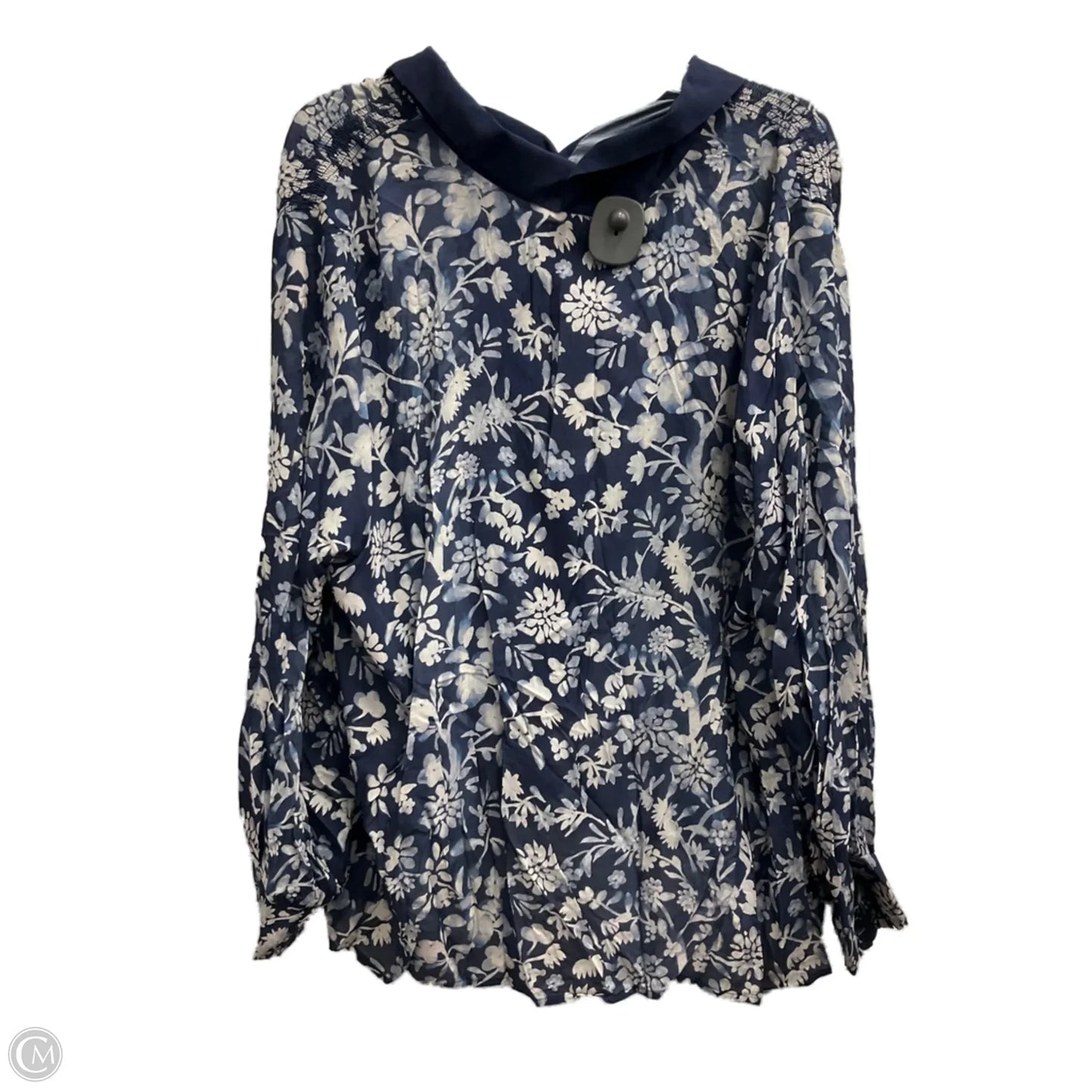 Blouse Long Sleeve By Daniel Rainn In Floral Print, Size: 2x