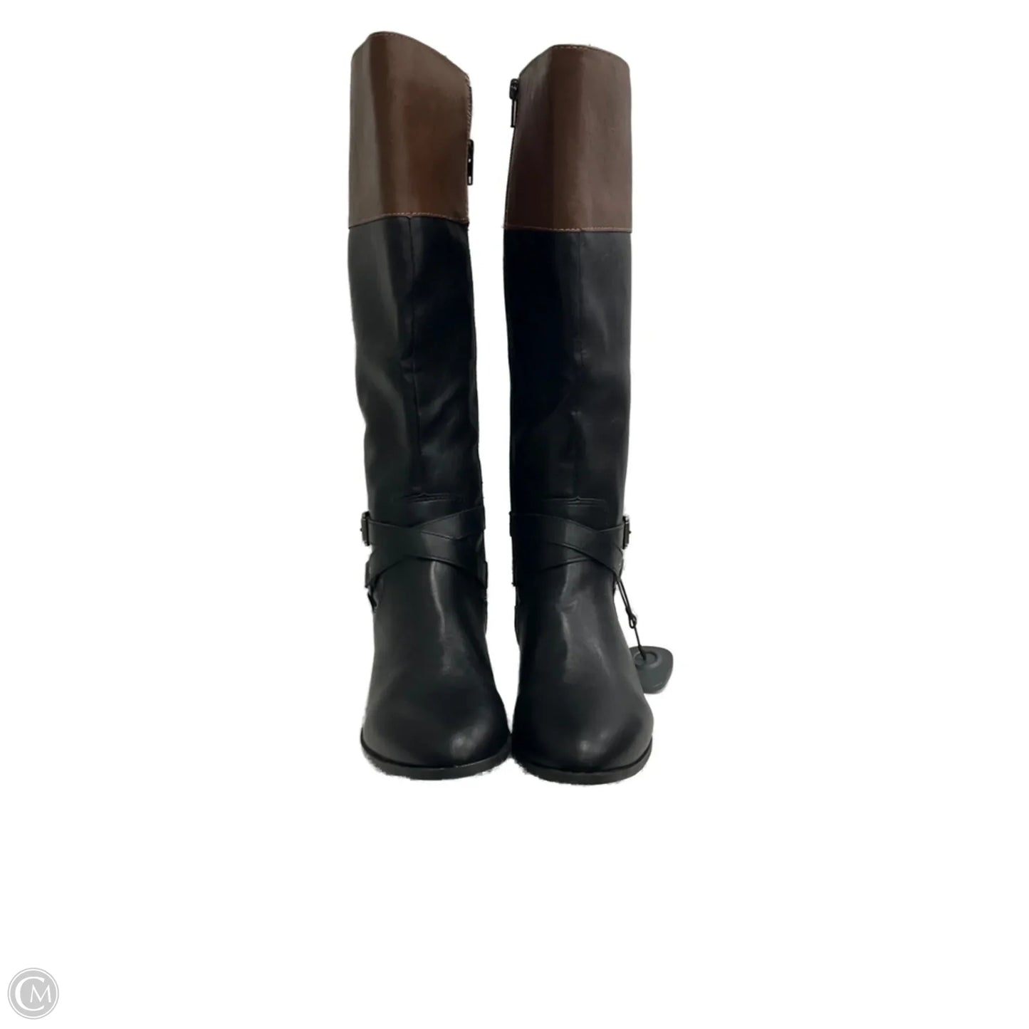 Boots Mid-calf Heels By Ana In Black & Brown, Size: 8.5