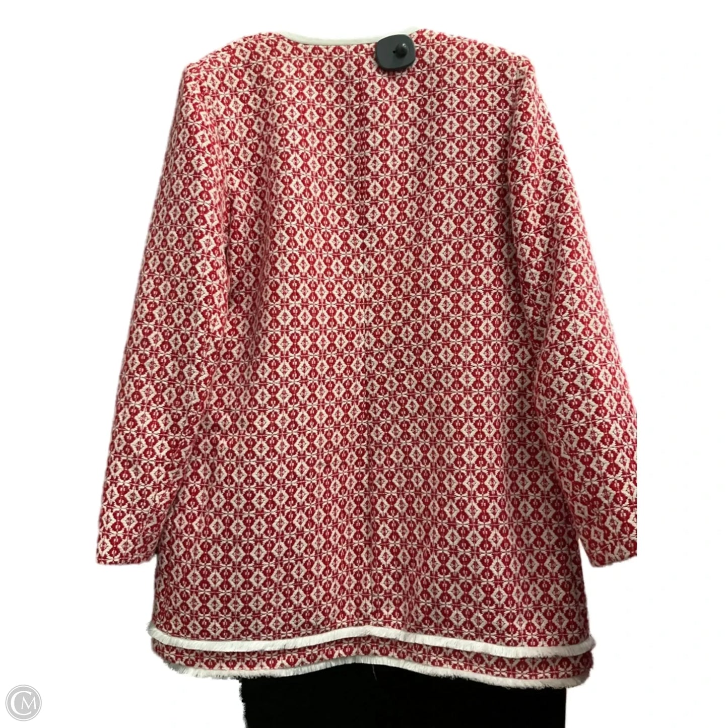 Cardigan By Cynthia Rowley In Red & White, Size: L