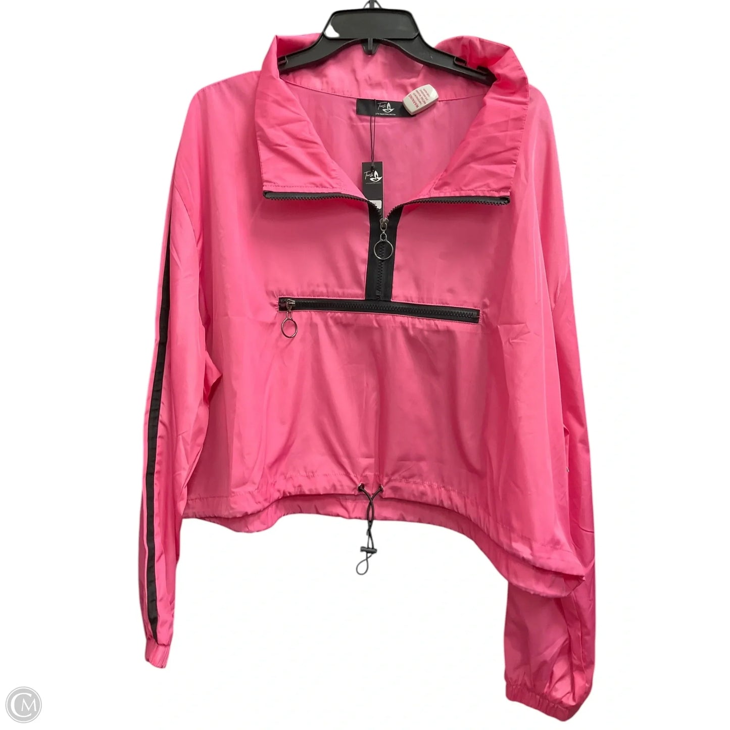 Athletic Jacket By Clothes Mentor In Black & Pink, Size: 3x