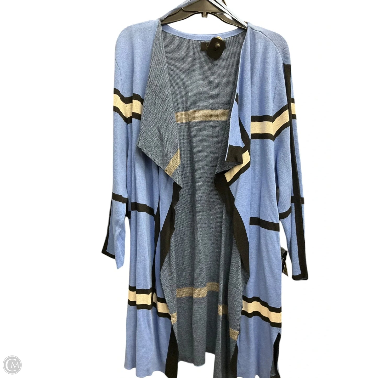 Cardigan By Kasper In Black & Blue, Size: 3x