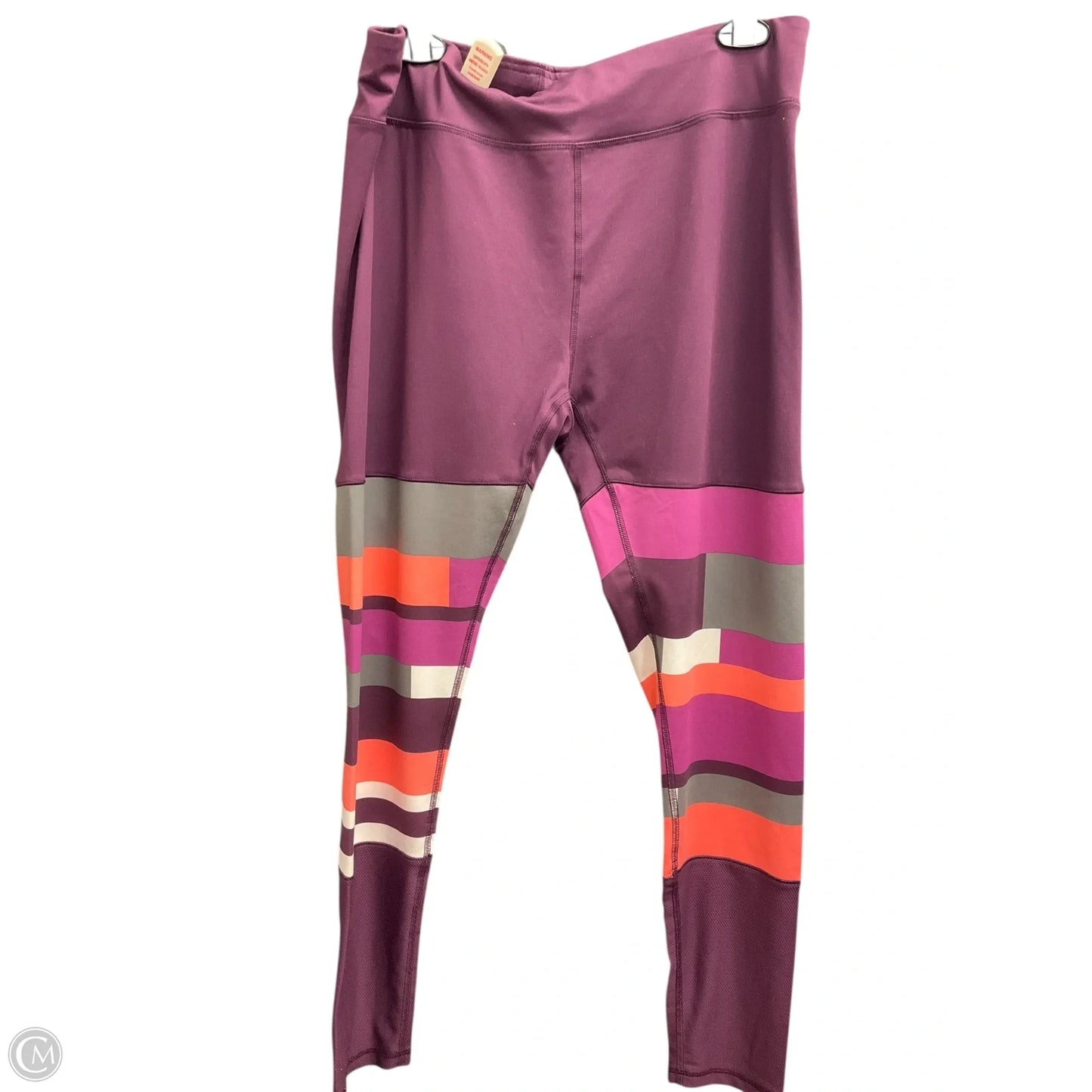 Athletic Leggings By Mta Sport In Orange & Purple, Size: Xl
