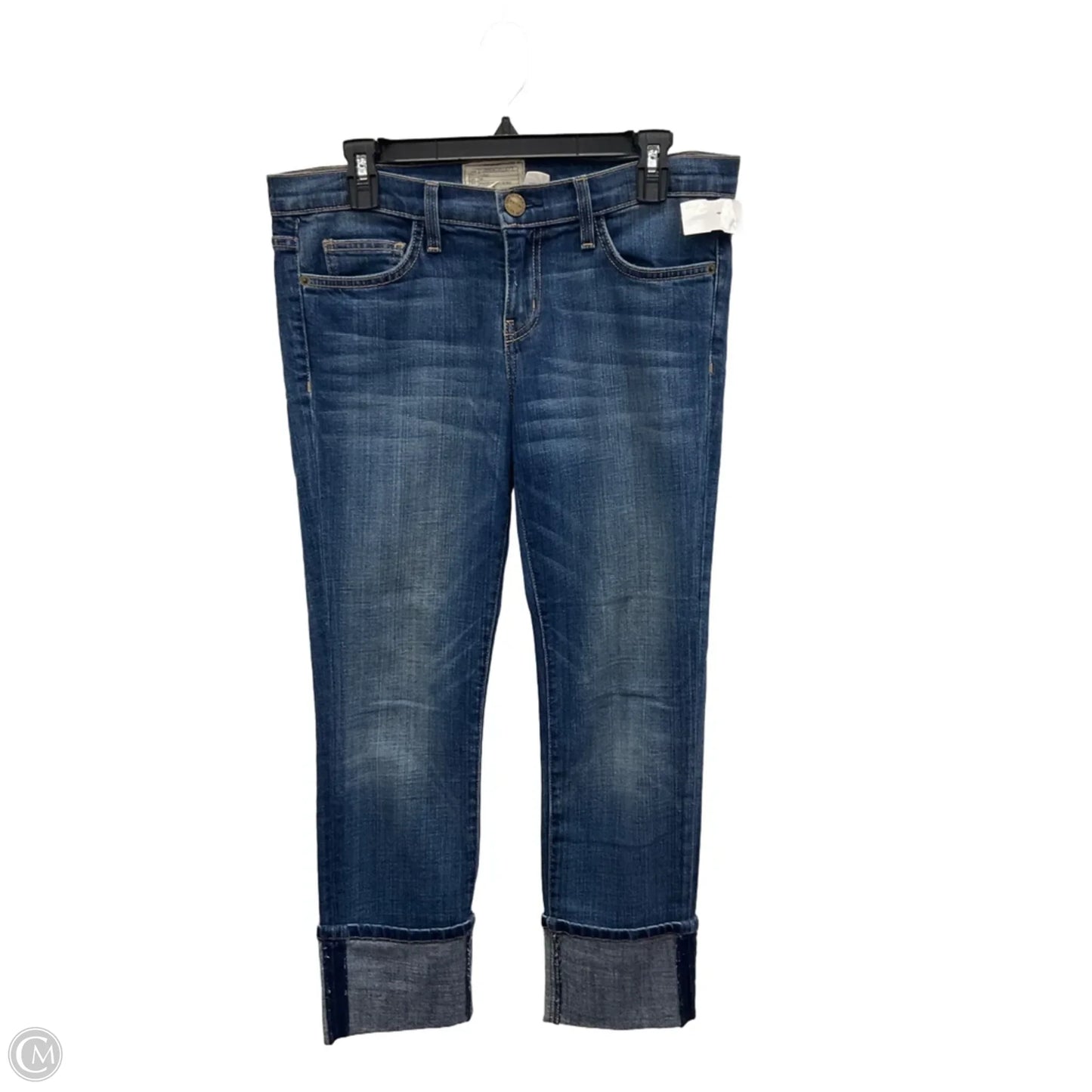 Jeans Cropped By Current/elliott In Blue Denim, Size: 8