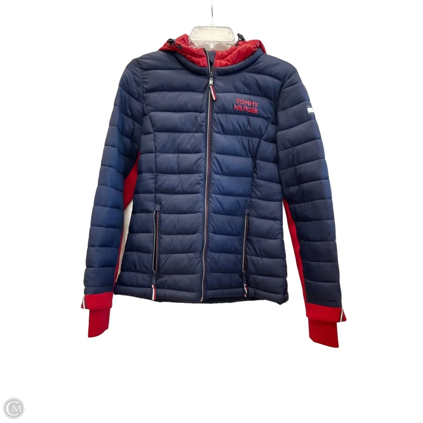 Jacket Puffer & Quilted By Tommy Hilfiger In Blue & Red, Size: S