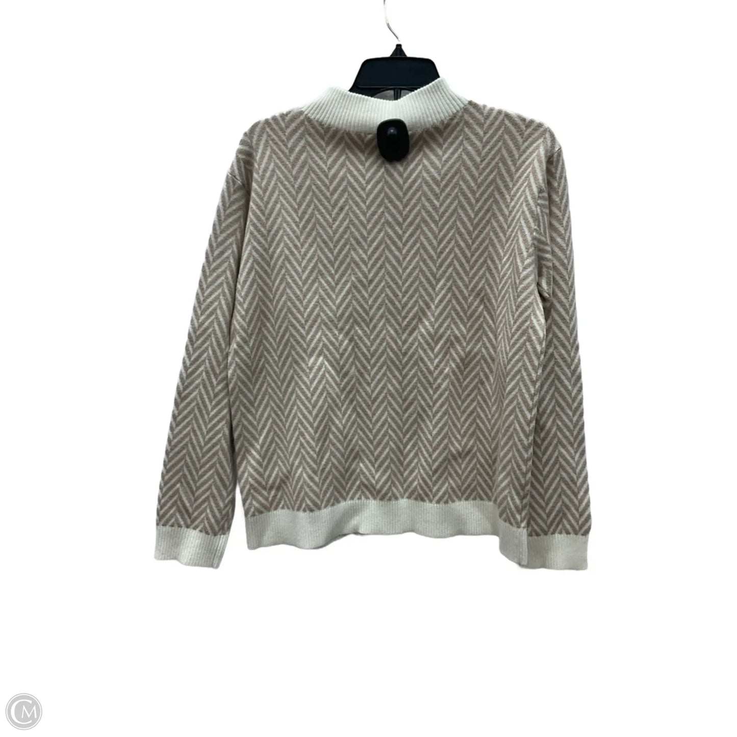 Sweater By Ann Taylor In Tan & White, Size: M