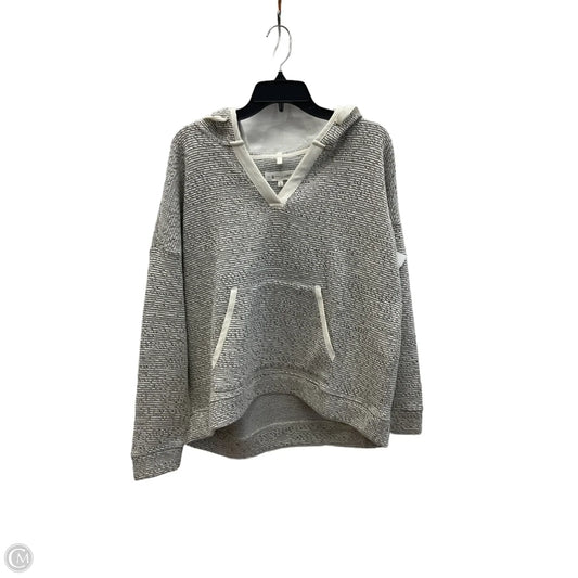 Sweatshirt Hoodie By Lou And Grey In Grey & White, Size: L