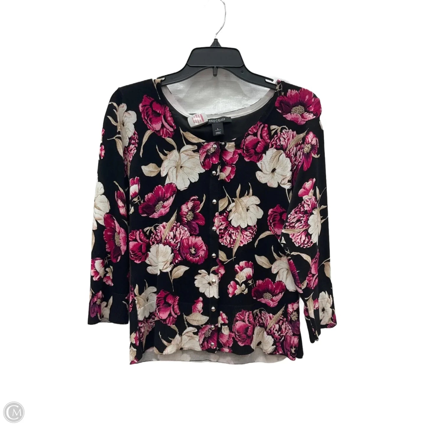 Cardigan By White House Black Market In Floral Print, Size: L