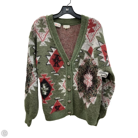 Cardigan By Pol In Green & Red, Size: S