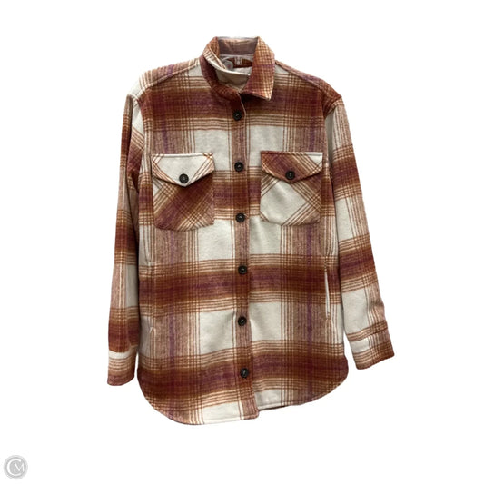 Jacket Shirt By Thread And Supply In Orange & Pink, Size: S