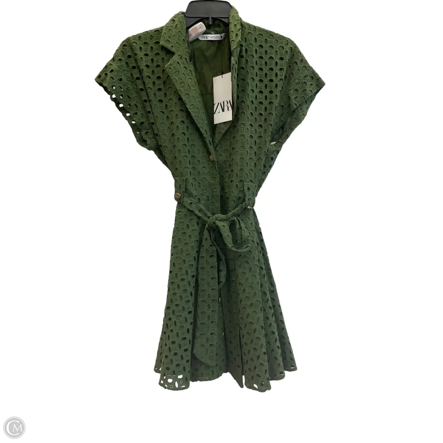 Dress Casual Midi By Zara In Green, Size: M