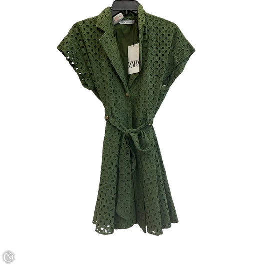 Dress Casual Midi By Zara In Green, Size: M