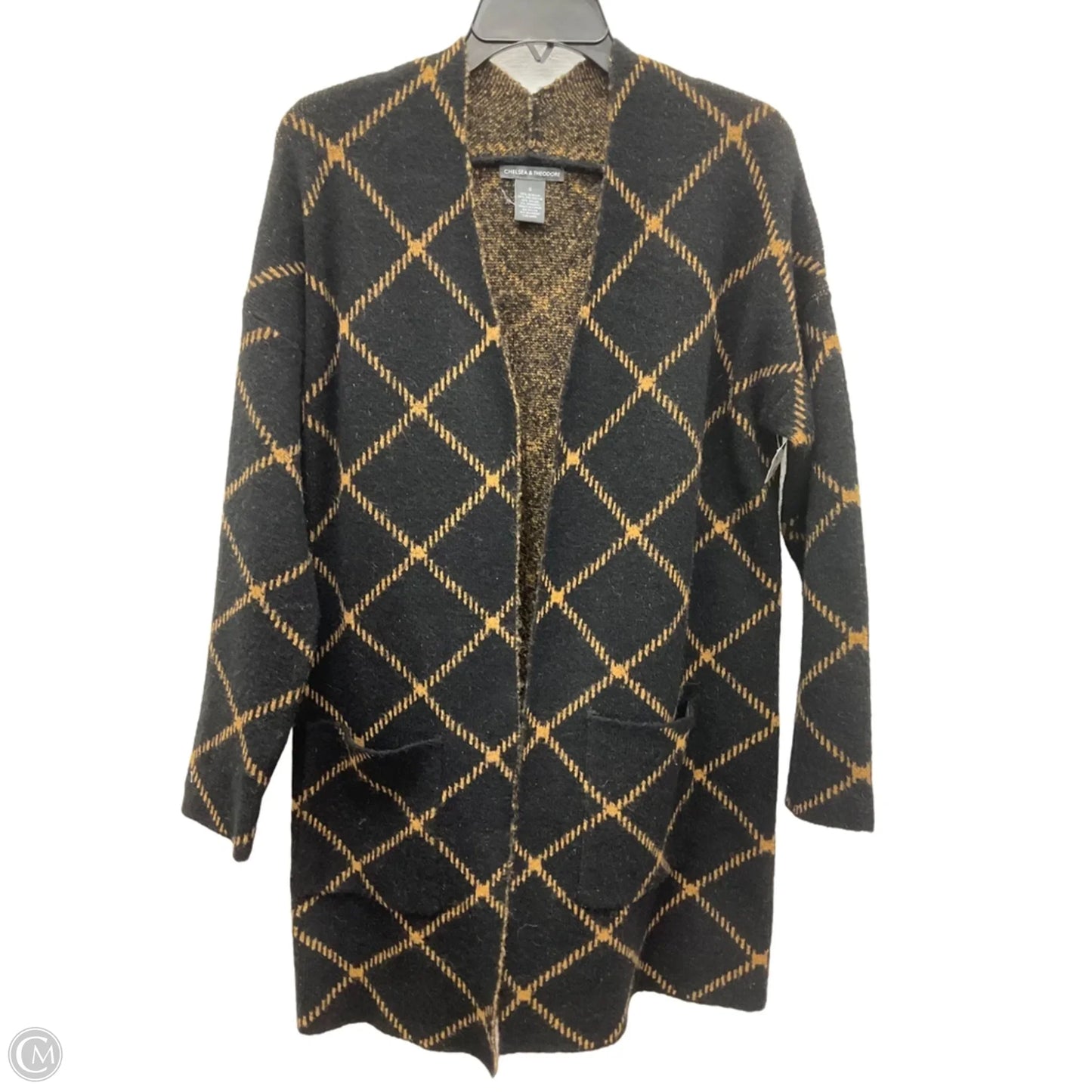 Cardigan By Chelsea And Theodore In Black & Tan, Size: S