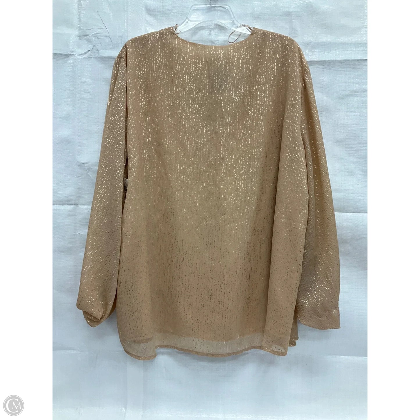 Top Long Sleeve By Entro In Tan, Size: 2x