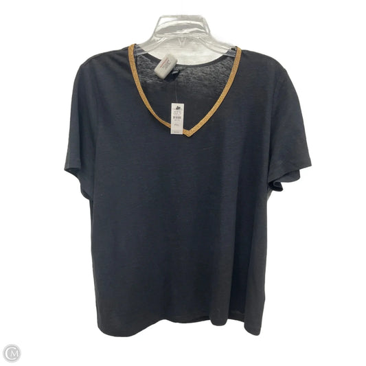Top Short Sleeve By Talbots In Black & Gold, Size: Xlp