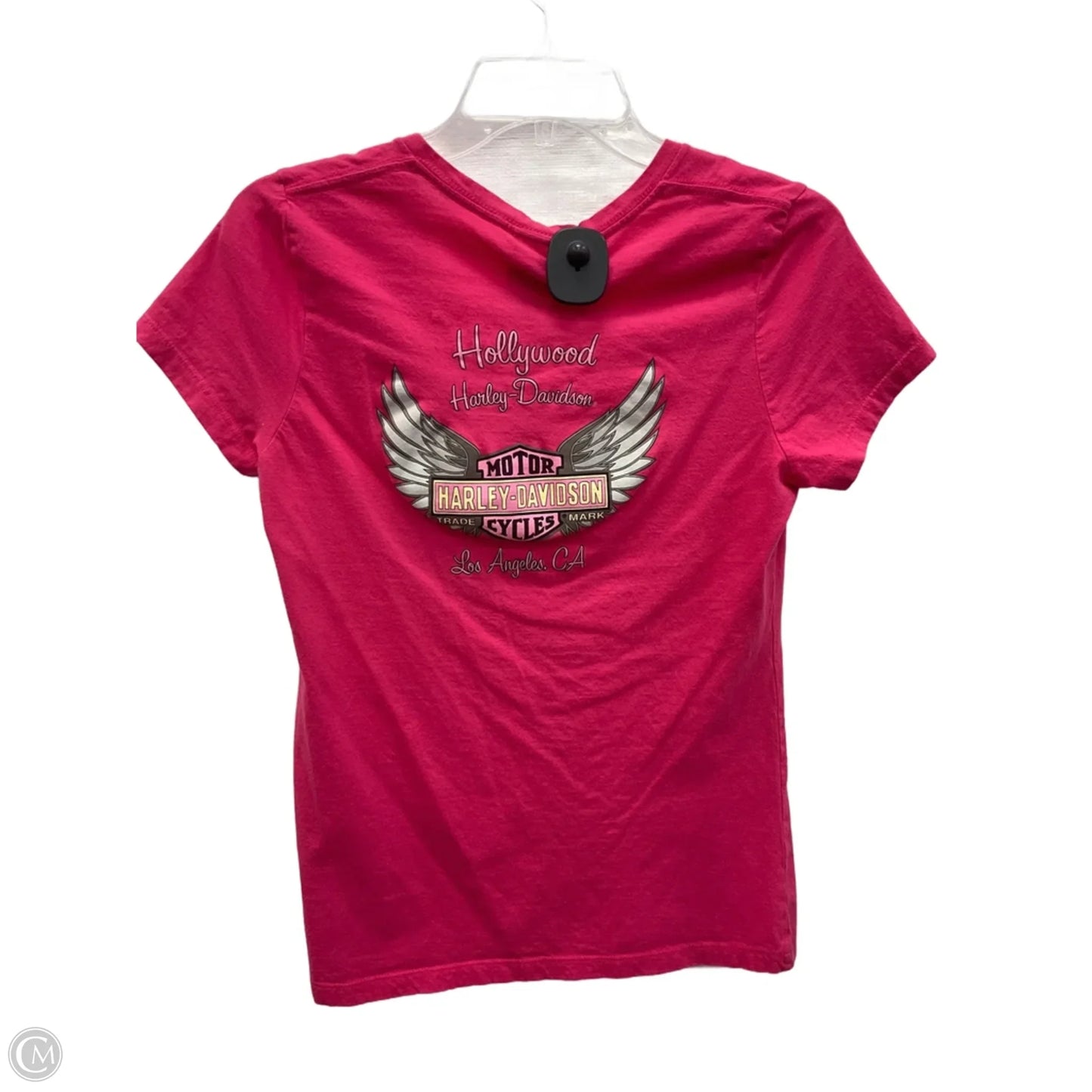 Top Short Sleeve By Harley Davidson In Pink, Size: M