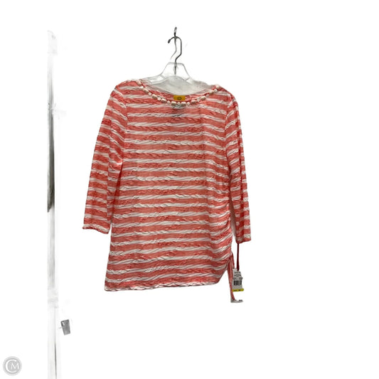 Top Long Sleeve By Ruby Rd In Pink & White, Size: M