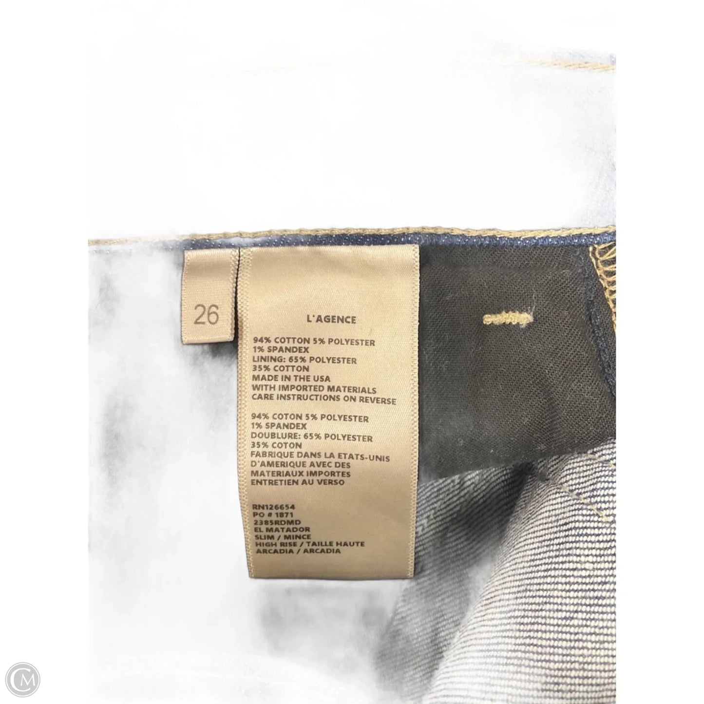 Jeans Skinny By L Agence In Blue Denim, Size: 4