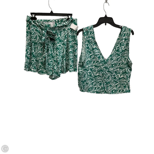 Top 2pc Sleeveless By Topshop In Green & White, Size: M