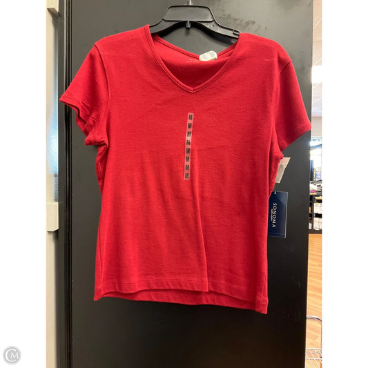 Top Short Sleeve By Sonoma In Red, Size: 0