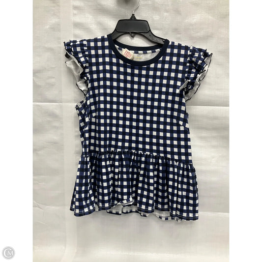 Top Short Sleeve Designer By Kate Spade In Plaid Pattern, Size: M