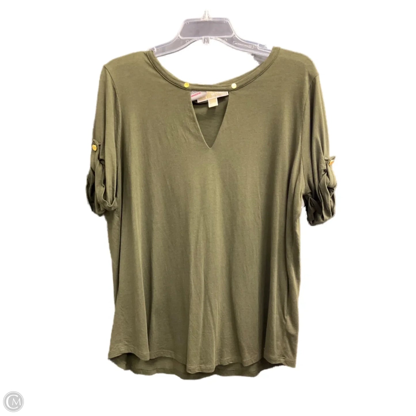 Top Short Sleeve Designer By Michael Kors In Green, Size: Xl