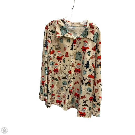 Blouse Long Sleeve By Shein In Cream, Size: 3x