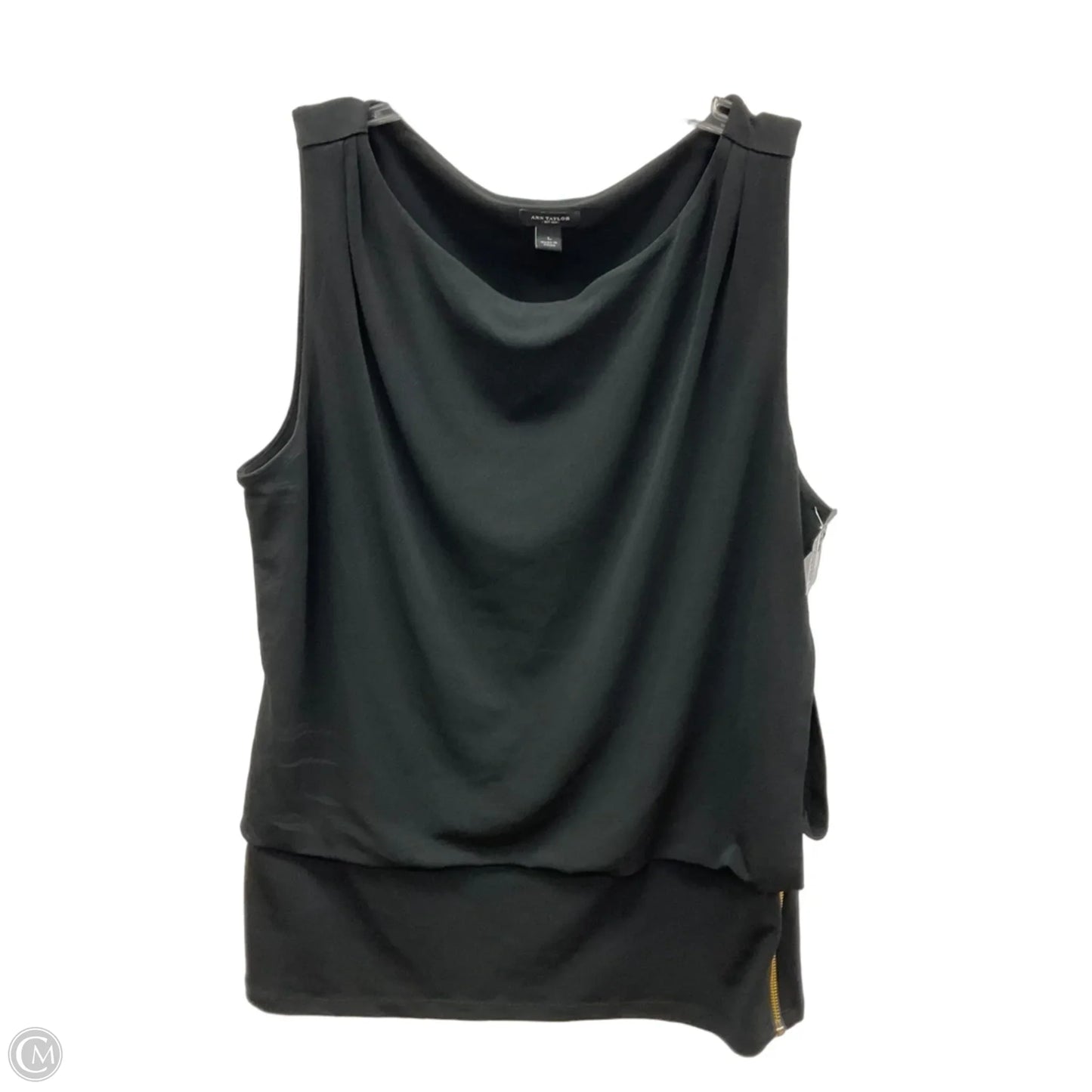 Top Sleeveless By Ann Taylor In Black, Size: L