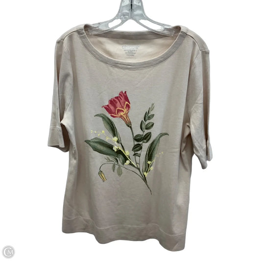 Top Short Sleeve By Chicos In Beige, Size: L