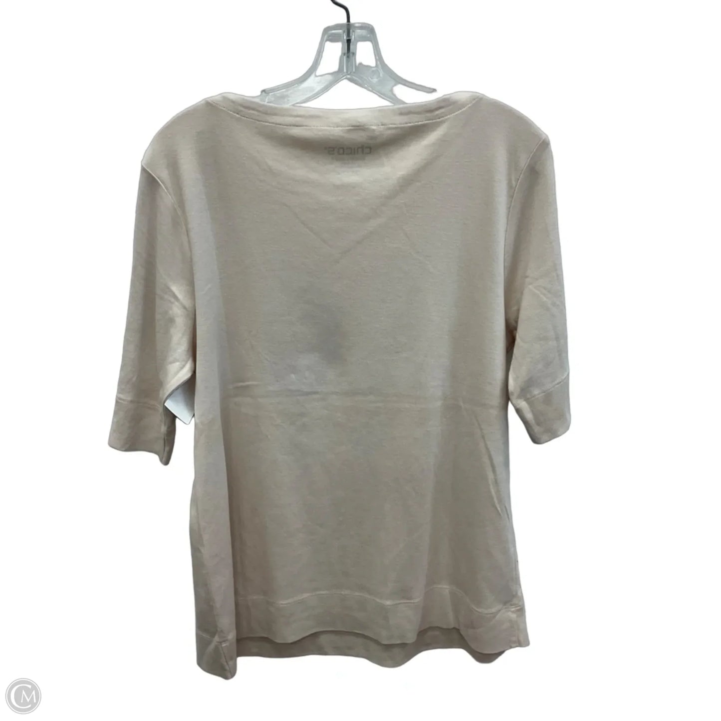 Top Short Sleeve By Chicos In Beige, Size: L