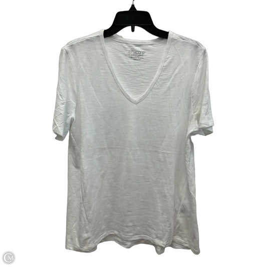 Top Short Sleeve Basic By Chicos In White, Size: L
