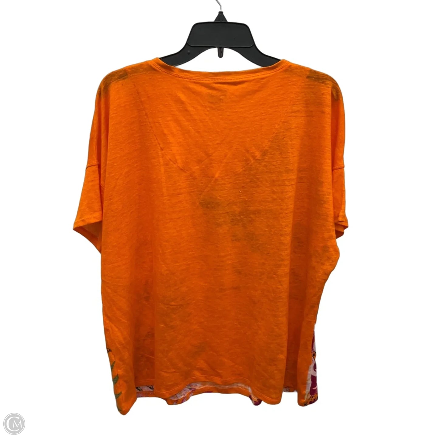Top Short Sleeve By Chicos In Orange, Size: L