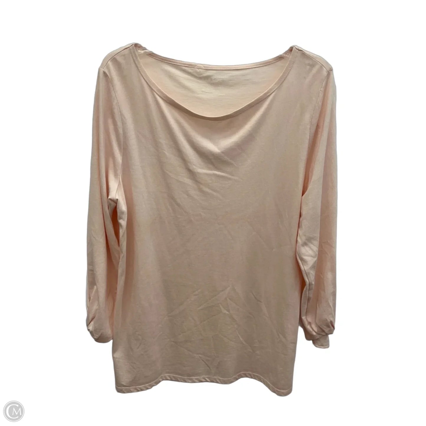Top 3/4 Sleeve Basic By Talbots In Pink, Size: L