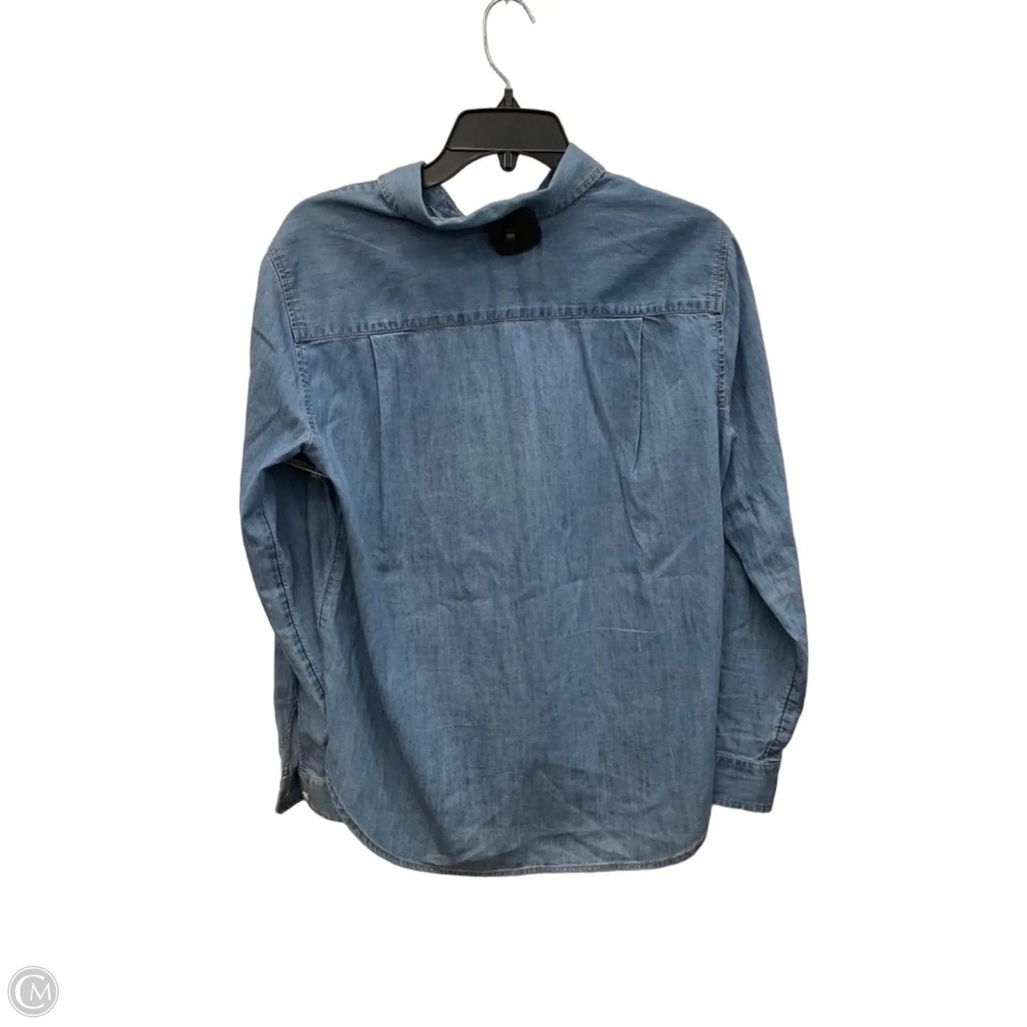 Blouse Long Sleeve By Loft In Blue Denim, Size: S
