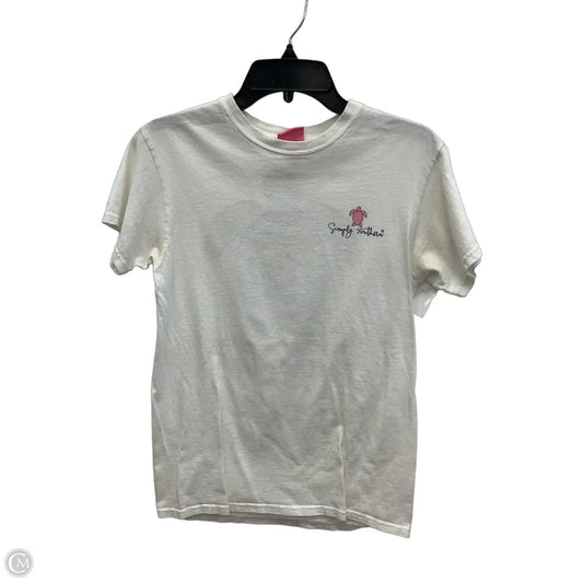 Top Short Sleeve By Simply Southern In White, Size: S