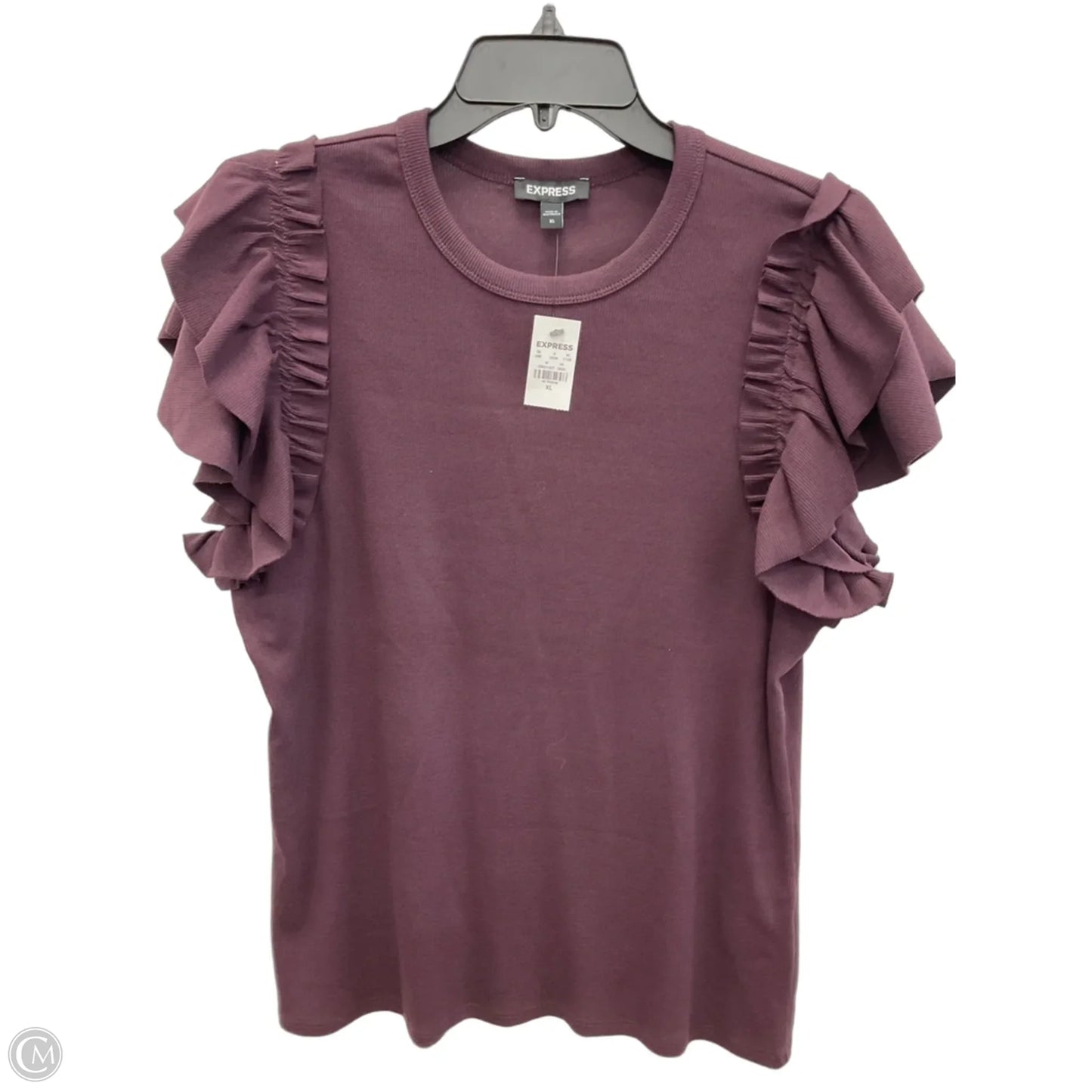 Top Short Sleeve By Express In Maroon, Size: Xl