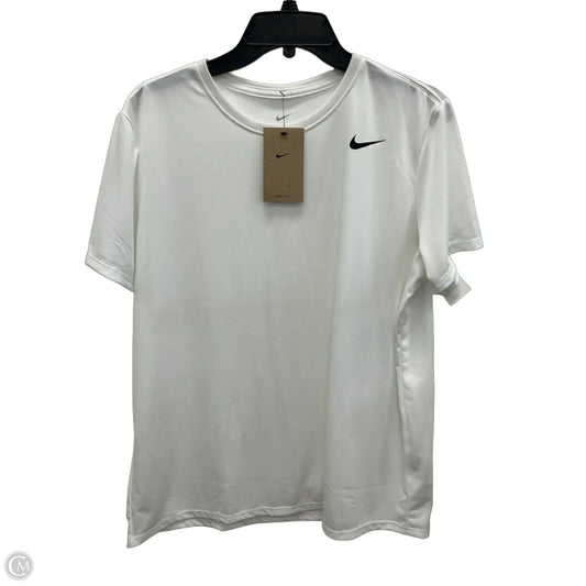 Athletic Top Short Sleeve By Nike In White, Size: Xl