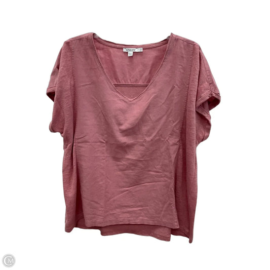 Top Short Sleeve By Chicos In Pink, Size: L