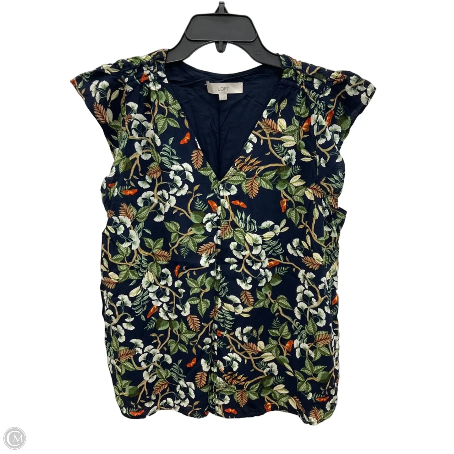 Top Short Sleeve By Loft In Floral Print, Size: M