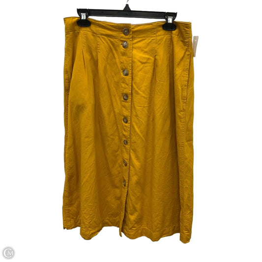 Skirt Midi By Madewell In Yellow, Size: 10