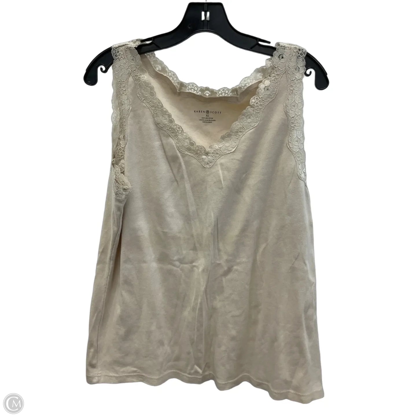 Top Sleeveless By Karen Scott In White, Size: Xl