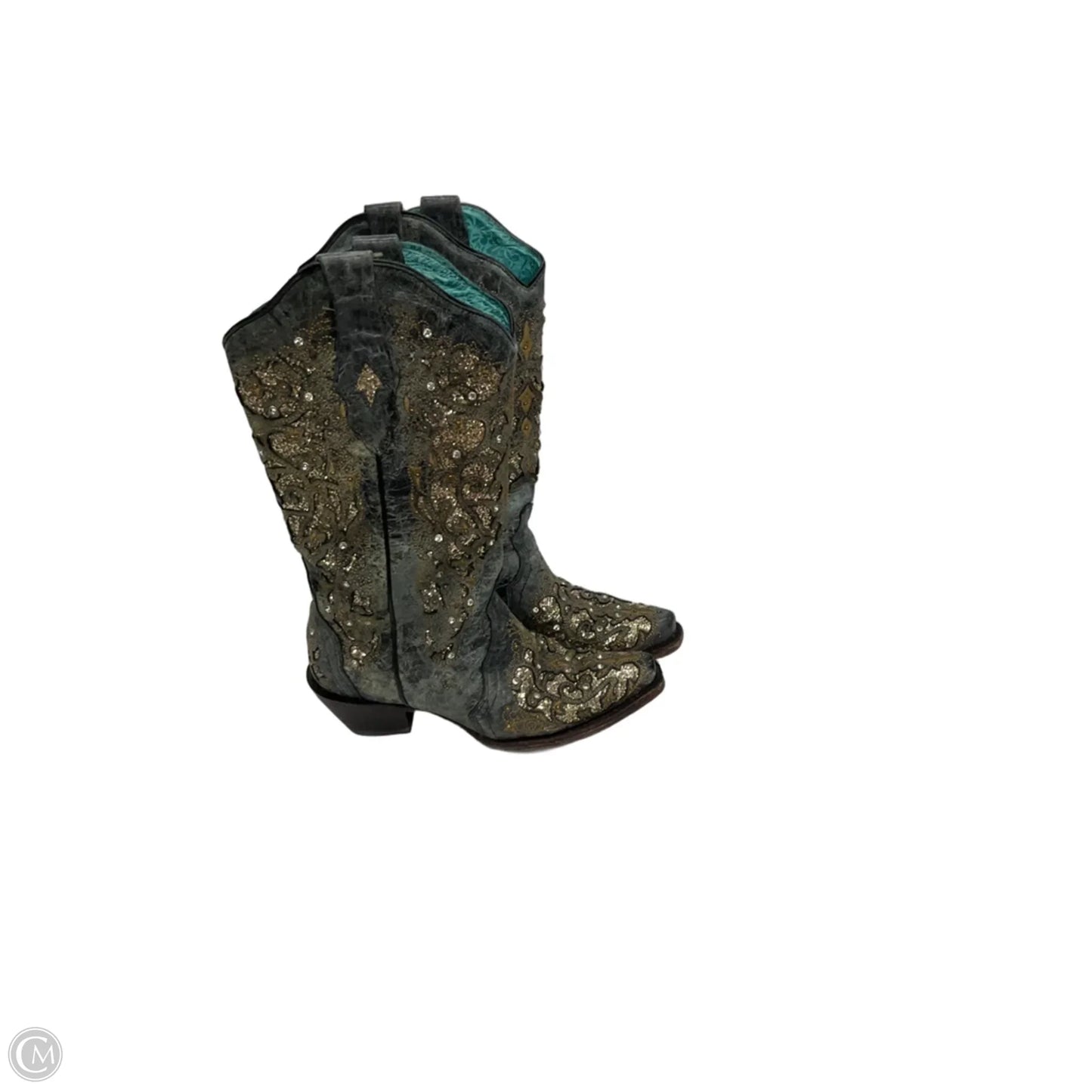 Boots Mid-calf Heels By Corral In Grey, Size: 8.5