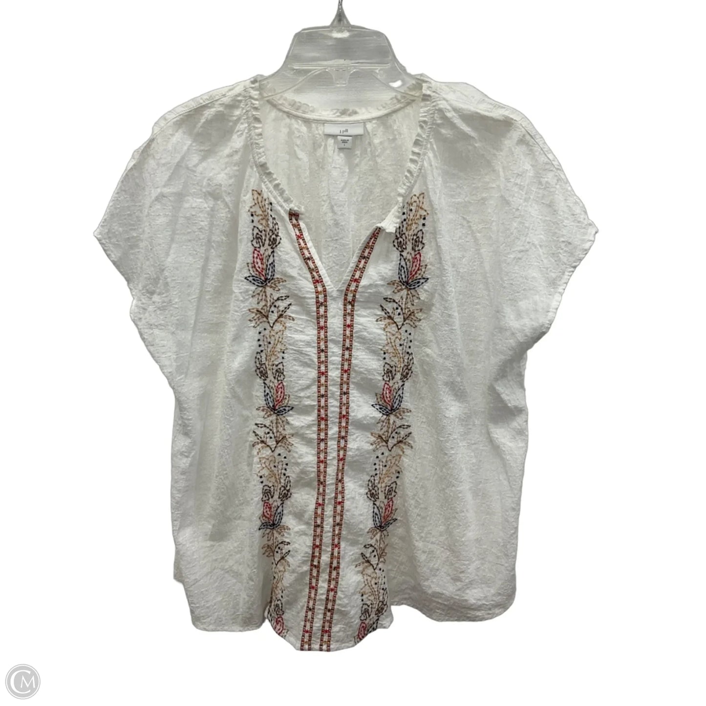 Top Short Sleeve By J. Jill In White, Size: L